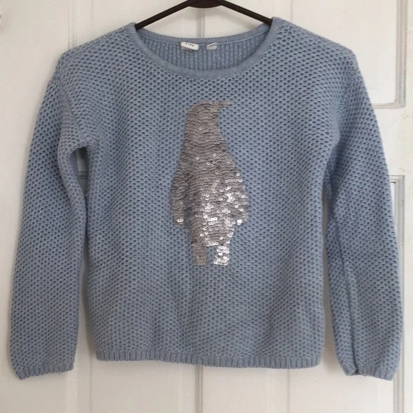 Gap girls sequined penguin sweater in size 10 - Picture 1 of 6